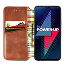 For Wiko Power U30 Cubic Grid Pressed Horizontal Flip Magnetic Leather Case with Holder & Card Slots & Wallet(Brown)