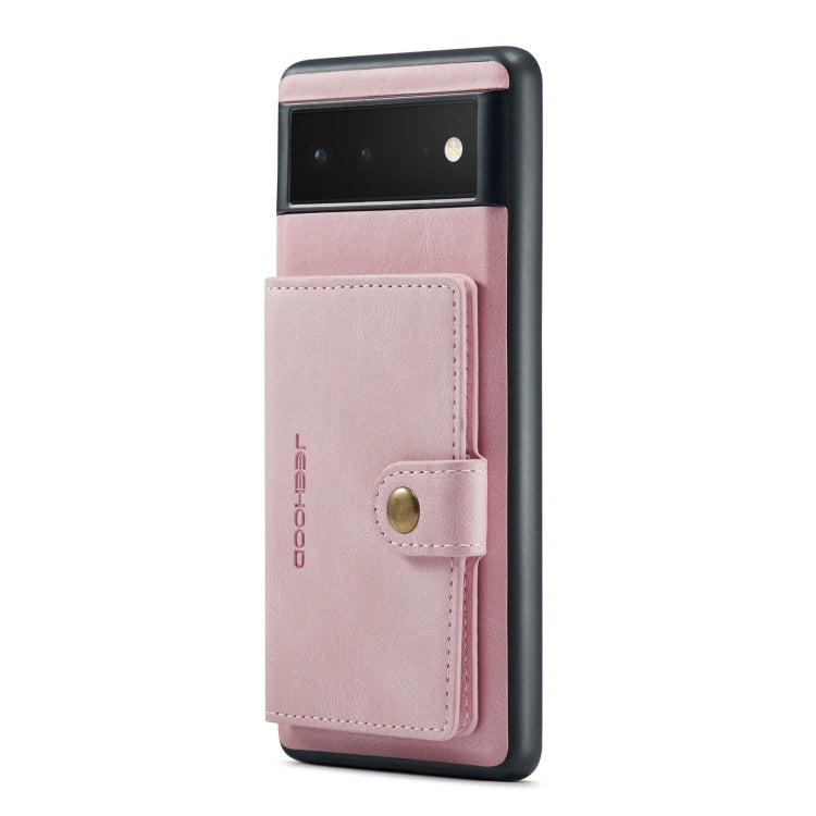 For Google Pixel 6 Pro JEEHOOD Retro Magnetic Detachable Phone Protective Case(Pink)