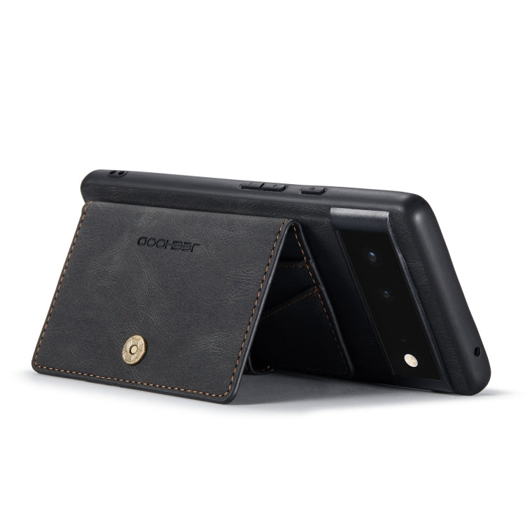 For Google Pixel 6 Pro JEEHOOD Retro Magnetic Detachable Phone Protective Case(Black)