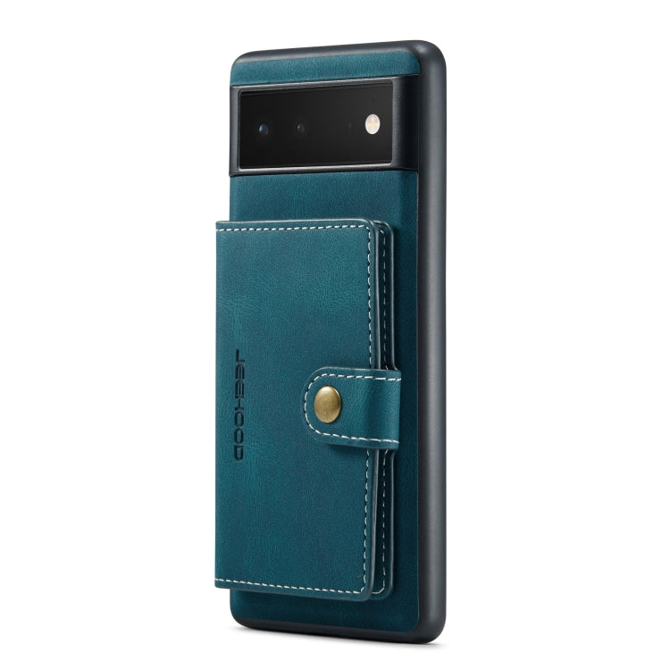 For Google Pixel 6 Pro JEEHOOD Retro Magnetic Detachable Phone Protective Case(Blue)