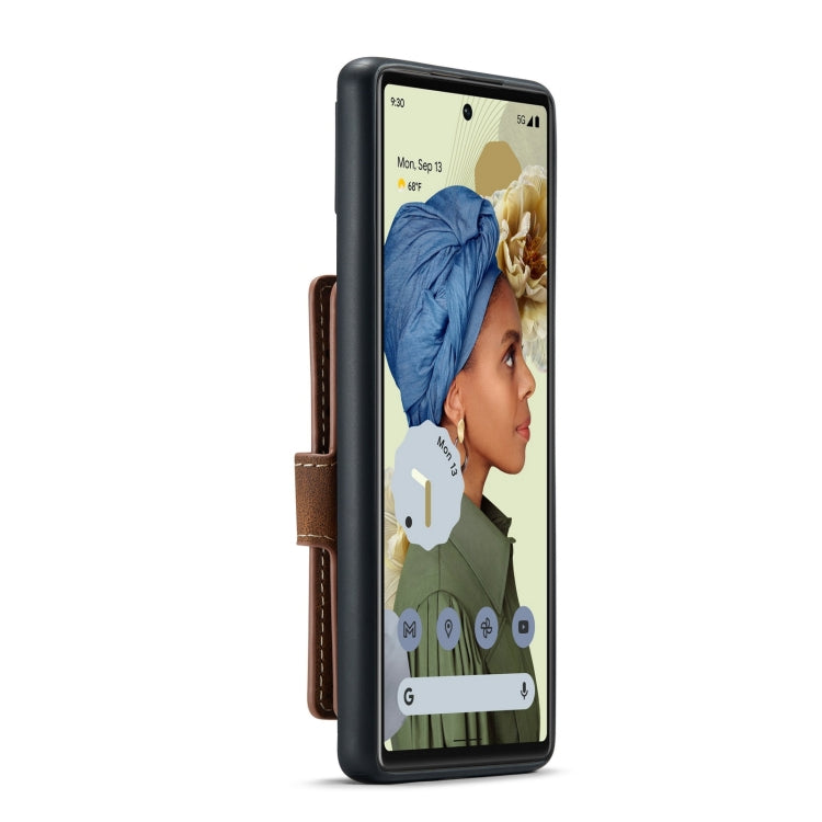 For Google Pixel 6 Pro JEEHOOD Retro Magnetic Detachable Phone Protective Case(Brown)