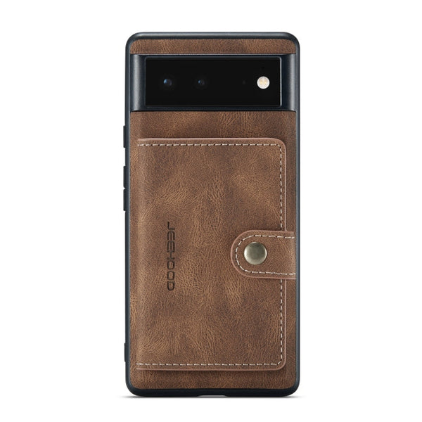 For Google Pixel 6 Pro JEEHOOD Retro Magnetic Detachable Phone Protective Case(Brown)