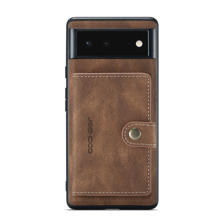 For Google Pixel 6 Pro JEEHOOD Retro Magnetic Detachable Phone Protective Case(Brown)