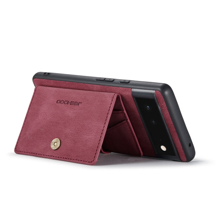 For Google Pixel 6 Pro JEEHOOD Retro Magnetic Detachable Phone Protective Case(Red)