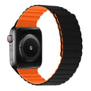 Silicone Magnetic Integrated Short Strap Watch Band For Apple Watch Series 7 41mm / 6&SE&5&4 40mm / 3&2&1 38mm(Black Orange)