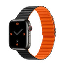 Silicone Magnetic Integrated Short Strap Watch Band For Apple Watch Series 7 41mm / 6&SE&5&4 40mm / 3&2&1 38mm(Black Orange)