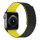 Silicone Magnetic Integrated Short Strap Watch Band For Apple Watch Series 7 41mm / 6&SE&5&4 40mm / 3&2&1 38mm(Black Yellow)