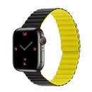 Silicone Magnetic Integrated Short Strap Watch Band For Apple Watch Series 7 41mm / 6&SE&5&4 40mm / 3&2&1 38mm(Black Yellow)