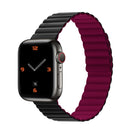 Silicone Magnetic Integrated Short Strap Watch Band For Apple Watch Series 7 41mm / 6&SE&5&4 40mm / 3&2&1 38mm(Black Wine Red)