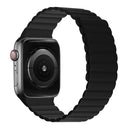 Silicone Magnetic Integrated Short Strap Watch Band For Apple Watch Series 7 45mm / 6&SE&5&4 44mm / 3&2&1 42mm(Black)