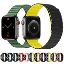 Silicone Magnetic Integrated Short Strap Watch Band For Apple Watch Series 7 45mm / 6&SE&5&4 44mm / 3&2&1 42mm(Grey Yellow)