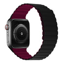 Silicone Magnetic Integrated Long Strap Watch Band For Apple Watch Series 7 41mm / 6&SE&5&4 40mm / 3&2&1 38mm(Black Wine Red)