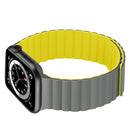 Silicone Magnetic Integrated Long Strap Watch Band For Apple Watch Series 7 41mm / 6&SE&5&4 40mm / 3&2&1 38mm(Grey Yellow)