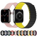 Silicone Magnetic Integrated Long Strap Watch Band For Apple Watch Series 7 41mm / 6&SE&5&4 40mm / 3&2&1 38mm(Black Orange)