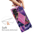 For Samaung Galaxy S22 Ultra 5G Abstract Marble Pattern TPU Phone Protective Case(Dark Purple)