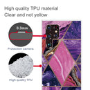For Samaung Galaxy S22 Ultra 5G Abstract Marble Pattern TPU Phone Protective Case(Dark Purple)