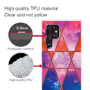 For Samaung Galaxy S22 Ultra 5G Abstract Marble Pattern TPU Phone Protective Case(Starry sky)