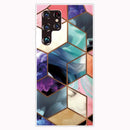For Samaung Galaxy S22 Ultra 5G Abstract Marble Pattern TPU Phone Protective Case(Honeycomb Color)