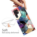 For Samaung Galaxy S22 Ultra 5G Abstract Marble Pattern TPU Phone Protective Case(Honeycomb Color)