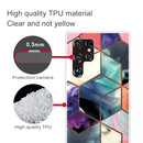 For Samaung Galaxy S22 Ultra 5G Abstract Marble Pattern TPU Phone Protective Case(Honeycomb Color)
