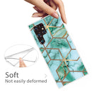 For Samaung Galaxy S22 Ultra 5G Abstract Marble Pattern TPU Phone Protective Case(Green)