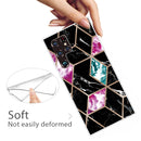 For Samaung Galaxy S22 Ultra 5G Abstract Marble Pattern TPU Phone Protective Case(Purple Black)
