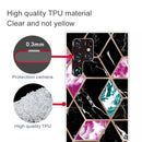 For Samaung Galaxy S22 Ultra 5G Abstract Marble Pattern TPU Phone Protective Case(Purple Black)