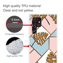 For Samaung Galaxy S22 Ultra 5G Abstract Marble Pattern TPU Phone Protective Case(Blue Pink Plaid)