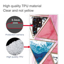 For Samaung Galaxy S22 Ultra 5G Abstract Marble Pattern TPU Phone Protective Case(Blue Red Triangle)