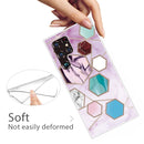 For Samaung Galaxy S22 Ultra 5G Abstract Marble Pattern TPU Phone Protective Case(Color Hexagon)