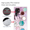 For Samaung Galaxy S22 Ultra 5G Abstract Marble Pattern TPU Phone Protective Case(Color Hexagon)