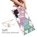 For Samaung Galaxy S22 Ultra 5G Abstract Marble Pattern TPU Phone Protective Case(Green Purple)