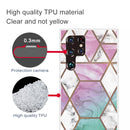 For Samaung Galaxy S22 Ultra 5G Abstract Marble Pattern TPU Phone Protective Case(Green Purple)