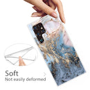 For Samaung Galaxy S22 Ultra 5G Abstract Marble Pattern TPU Phone Protective Case(Gold)