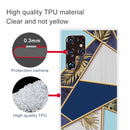 For Samaung Galaxy S22 Ultra 5G Abstract Marble Pattern TPU Phone Protective Case(Leaves)