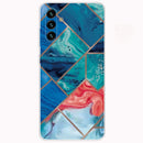For Samsung Galaxy A13 5G Abstract Marble Pattern TPU Phone Protective Case(Blue)