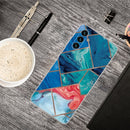 For Samsung Galaxy A13 5G Abstract Marble Pattern TPU Phone Protective Case(Blue)
