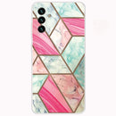 For Samsung Galaxy A13 5G Abstract Marble Pattern TPU Phone Protective Case(Pink Green)