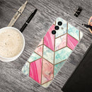For Samsung Galaxy A13 5G Abstract Marble Pattern TPU Phone Protective Case(Pink Green)