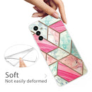 For Samsung Galaxy A13 5G Abstract Marble Pattern TPU Phone Protective Case(Pink Green)