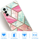 For Samsung Galaxy A13 5G Abstract Marble Pattern TPU Phone Protective Case(Pink Green)