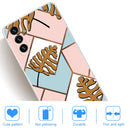 For Samsung Galaxy A13 5G Abstract Marble Pattern TPU Phone Protective Case(Blue Pink Plaid)