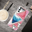 For Samsung Galaxy A13 5G Abstract Marble Pattern TPU Phone Protective Case(Blue Red Triangle)