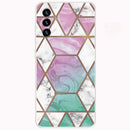 For Samsung Galaxy A13 5G Abstract Marble Pattern TPU Phone Protective Case(Green Purple)