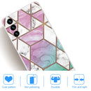 For Samsung Galaxy A13 5G Abstract Marble Pattern TPU Phone Protective Case(Green Purple)
