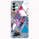 For Samsung Galaxy A13 5G Abstract Marble Pattern TPU Phone Protective Case(Colored Triangles)