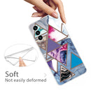 For Samsung Galaxy A13 5G Abstract Marble Pattern TPU Phone Protective Case(Colored Triangles)