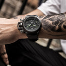 BAOGELA 1606 Small Three-pin Luminous Chronograph Silicone Strap Quartz Watch For Men(Green)