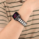 Big Diamond Three-bead Steel Strap Watch Band For Apple Watch Series 7 41mm / 6&SE&5&4 40mm / 3&2&1 38mm(Black+White)