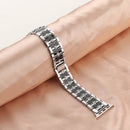 Big Diamond Three-bead Steel Strap Watch Band For Apple Watch Series 7 41mm / 6&SE&5&4 40mm / 3&2&1 38mm(Silver+Black)